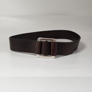 Isaiah Kincaid Brown Leather Belt with Silver Hardware Size 30-34